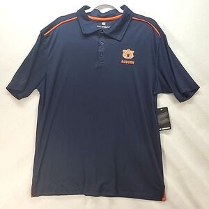 Colosseum‎ Athletics Auburn Tigers Polo Shirt Mens Lg NWT Blue Short Sleeve NCAA